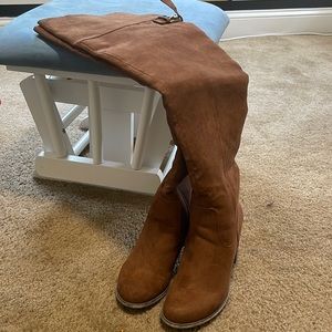 SUEDE BROWN KNEE HIGH BOOTS